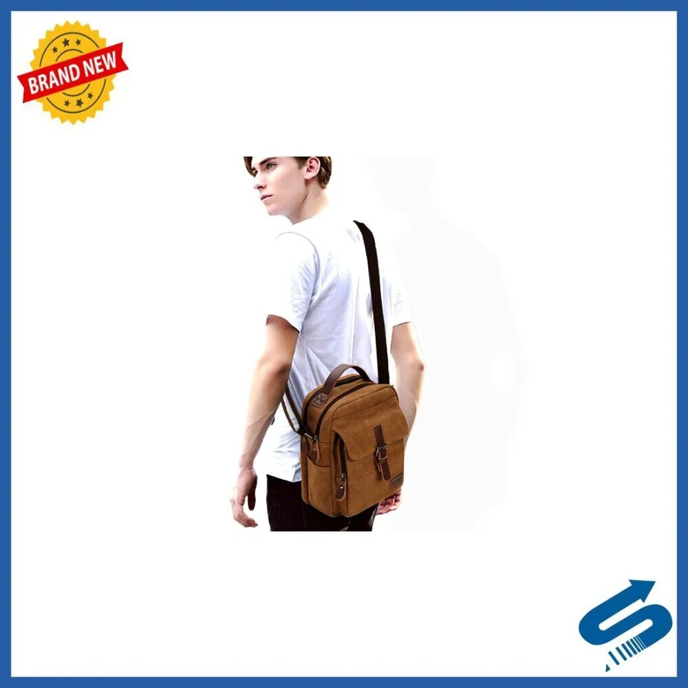 Vintage Canvas Messenger Bag Water Resistant Crossbody Satchel Travel Work
